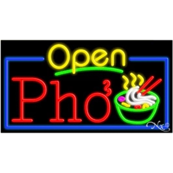 20" x 37" x 3" neon sign with open, for indoor... from ASI 30442 Above & Beyond Advertising Products / PromoAdLine