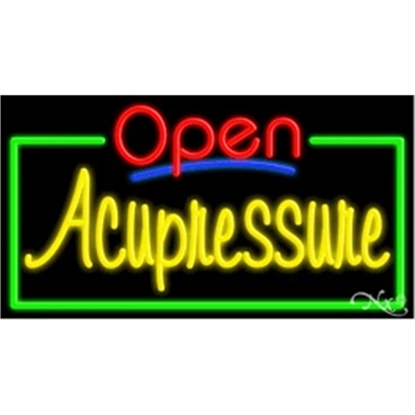 20" x 37" x 3" neon sign with open, for indoor... from ASI 30442 Above & Beyond Advertising Products / PromoAdLine