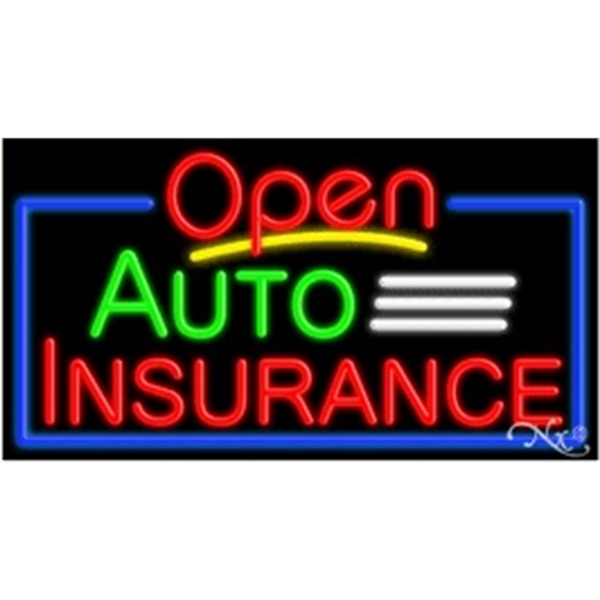 20" x 37" x 3" neon sign with open, for indoor... from ASI 30442 Above & Beyond Advertising Products / PromoAdLine