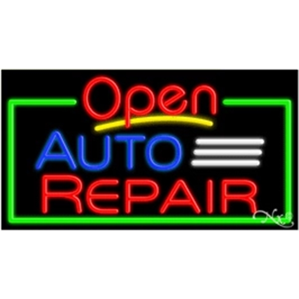 20" x 37" x 3" neon sign with open, for indoor... from ASI 30442 Above & Beyond Advertising Products / PromoAdLine
