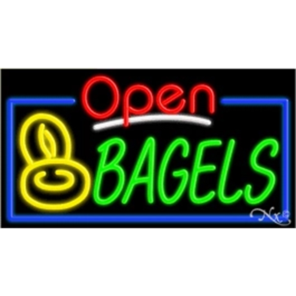 20" x 37" x 3" neon sign with open, for indoor... from ASI 30442 Above & Beyond Advertising Products / PromoAdLine