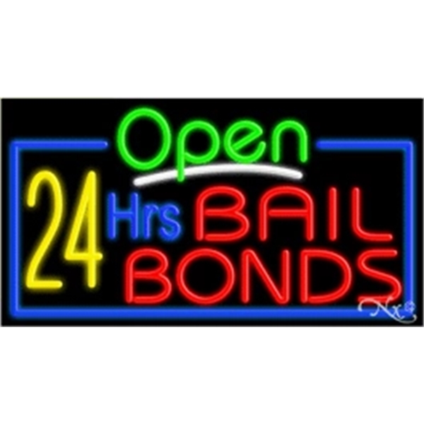 20" x 37" x 3" neon sign with open, for indoor... from ASI 30442 Above & Beyond Advertising Products / PromoAdLine
