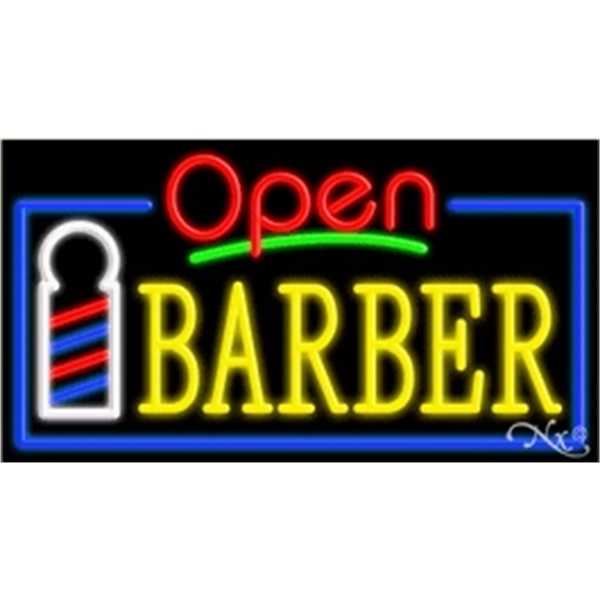 20" x 37" x 3" neon sign with open, for indoor... from ASI 30442 Above & Beyond Advertising Products / PromoAdLine