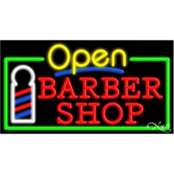 20" x 37" x 3" neon sign with open, for indoor... from ASI 30442 Above & Beyond Advertising Products / PromoAdLine