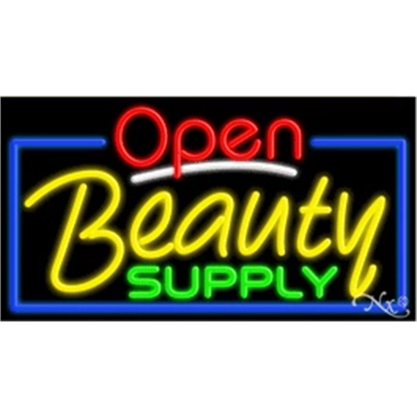 20" x 37" x 3" neon sign with open, for indoor... from ASI 30442 Above & Beyond Advertising Products / PromoAdLine