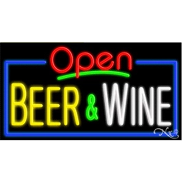 20" x 37" x 3" neon sign with open, for indoor... from ASI 30442 Above & Beyond Advertising Products / PromoAdLine