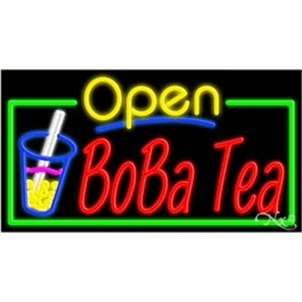 20" x 37" x 3" neon sign with open, for indoor... from ASI 30442 Above & Beyond Advertising Products / PromoAdLine