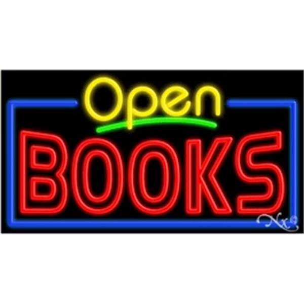 20" x 37" x 3" neon sign with open, for indoor... from ASI 30442 Above & Beyond Advertising Products / PromoAdLine