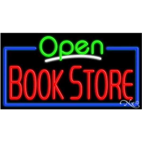 20" x 37" x 3" neon sign with open, for indoor... from ASI 30442 Above & Beyond Advertising Products / PromoAdLine