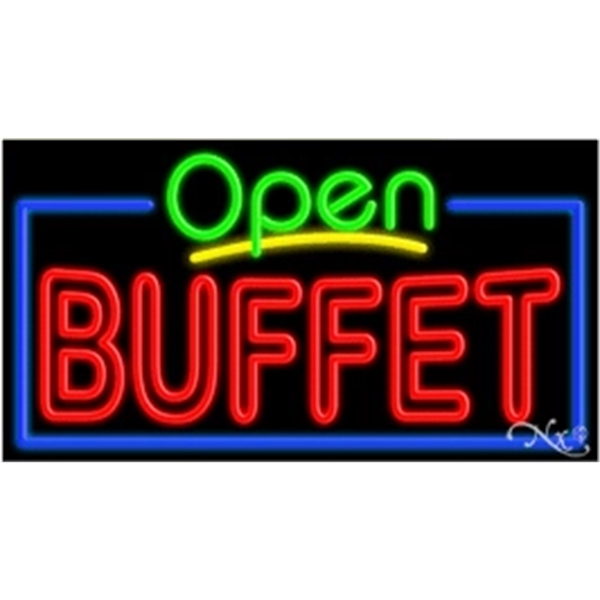 20" x 37" x 3" neon sign with open, for indoor... from ASI 30442 Above & Beyond Advertising Products / PromoAdLine