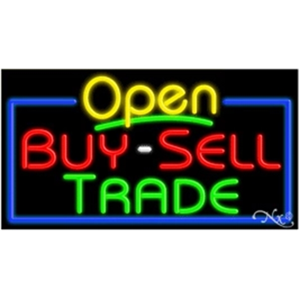 20" x 37" x 3" neon sign with open, for indoor... from ASI 30442 Above & Beyond Advertising Products / PromoAdLine