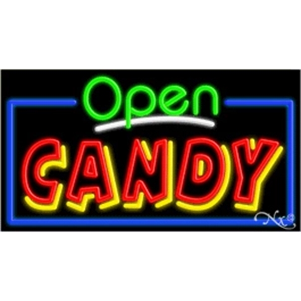 20" x 37" x 3" neon sign with open, for indoor... from ASI 30442 Above & Beyond Advertising Products / PromoAdLine