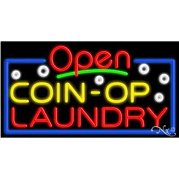 20" x 37" x 3" neon sign with open.... from ASI 30442 Above & Beyond Advertising Products / PromoAdLine