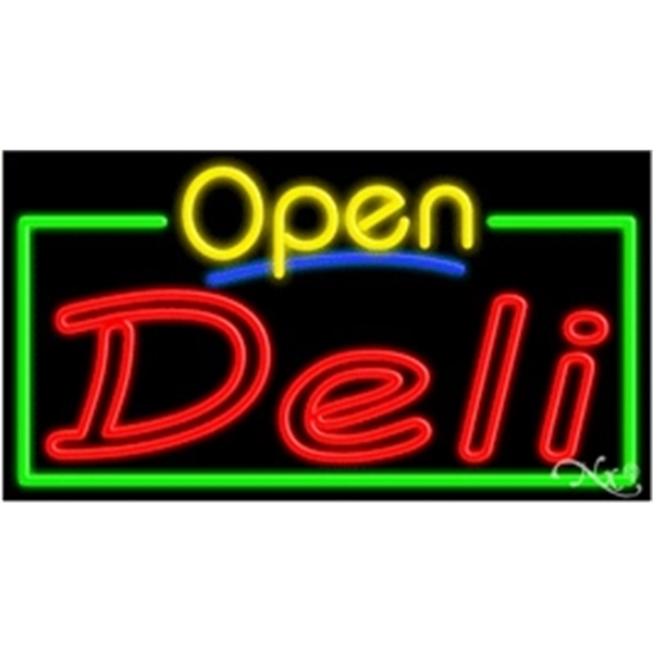 20" x 37" x 3" neon sign with open.... from ASI 30442 Above & Beyond Advertising Products / PromoAdLine