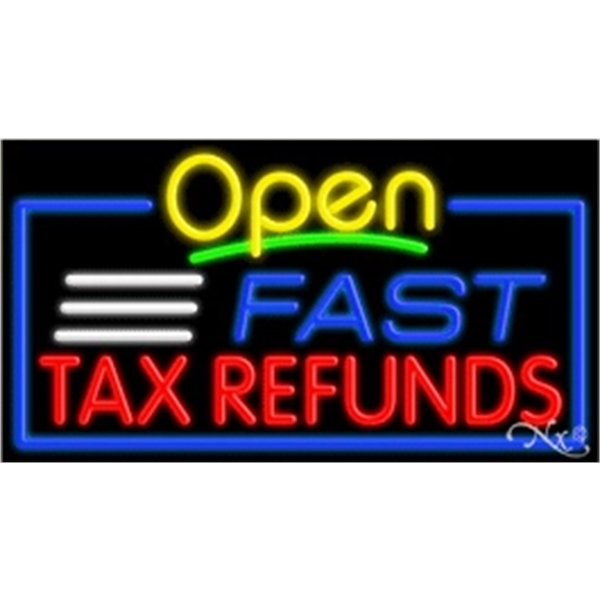 20" x 37" x 3" neon sign with open.... from ASI 30442 Above & Beyond Advertising Products / PromoAdLine