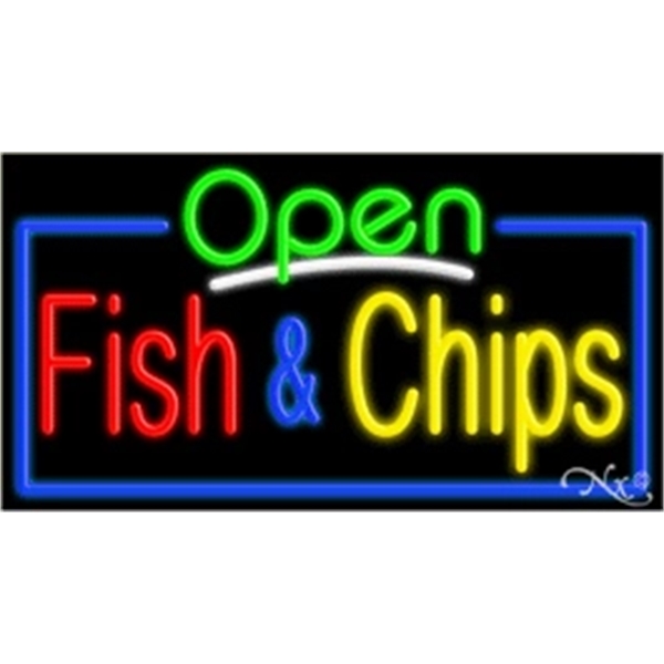 20" x 37" x 3" neon sign with open.... from ASI 30442 Above & Beyond Advertising Products / PromoAdLine