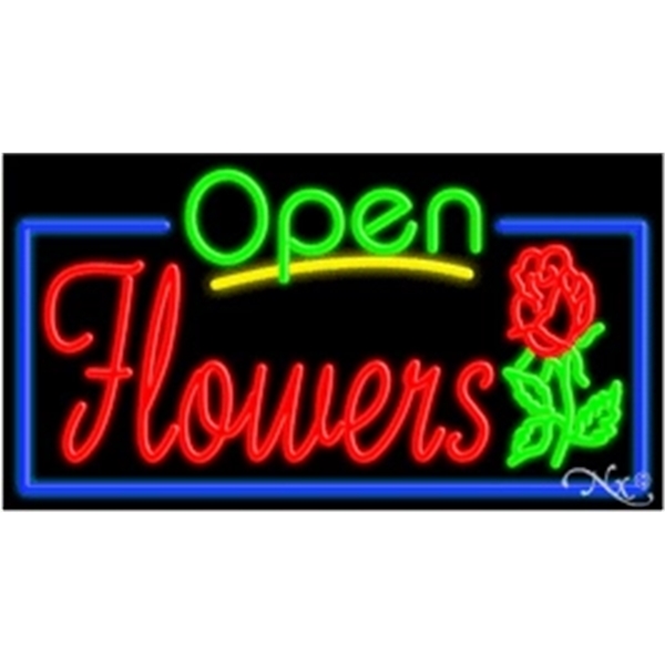 20" x 37" x 3" neon sign with open.... from ASI 30442 Above & Beyond Advertising Products / PromoAdLine