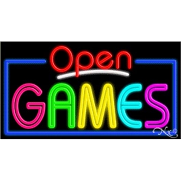 20" x 37" x 3" neon sign with open.... from ASI 30442 Above & Beyond Advertising Products / PromoAdLine
