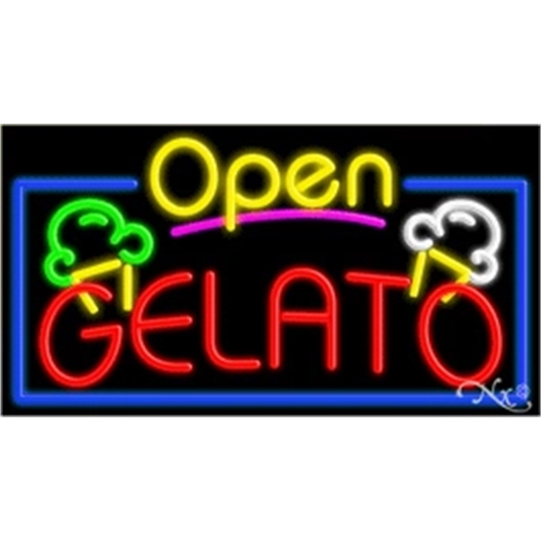 20" x 37" x 3" neon sign with open.... from ASI 30442 Above & Beyond Advertising Products / PromoAdLine
