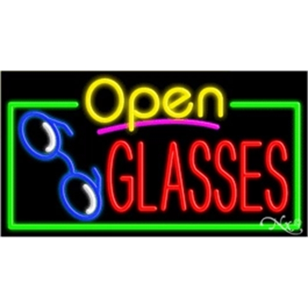 20" x 37" x 3" neon sign with open.... from ASI 30442 Above & Beyond Advertising Products / PromoAdLine