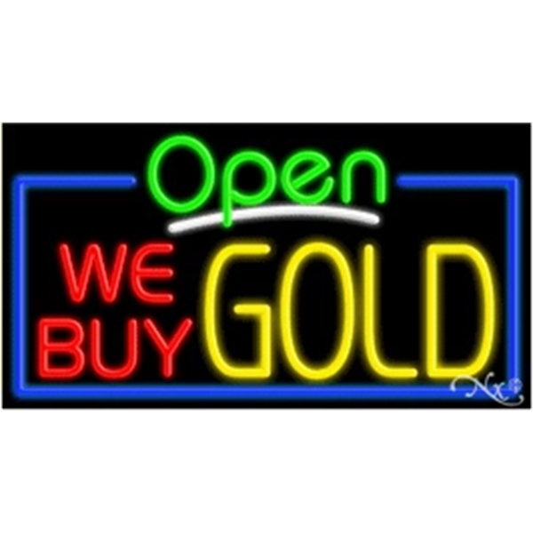 20" x 37" x 3" neon sign with open.... from ASI 30442 Above & Beyond Advertising Products / PromoAdLine