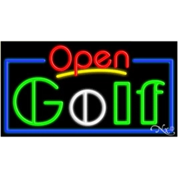 20" x 37" x 3" neon sign with open.... from ASI 30442 Above & Beyond Advertising Products / PromoAdLine