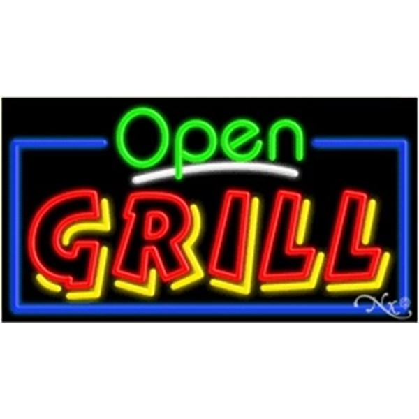 20" x 37" x 3" neon sign with open.... from ASI 30442 Above & Beyond Advertising Products / PromoAdLine