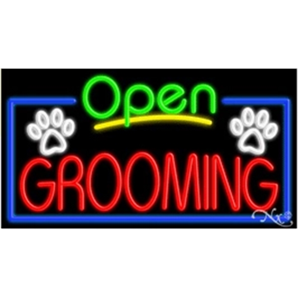 20" x 37" x 3" neon sign with open.... from ASI 30442 Above & Beyond Advertising Products / PromoAdLine