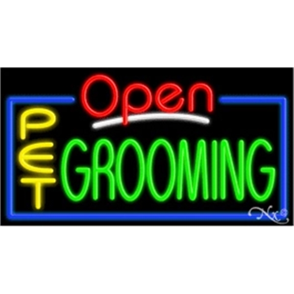 20" x 37" x 3" neon sign with open.... from ASI 30442 Above & Beyond Advertising Products / PromoAdLine