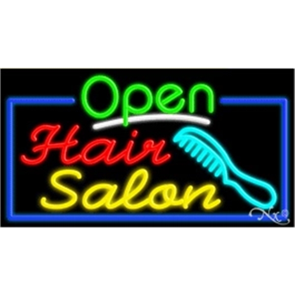 20" x 37" x 3" neon sign with open.... from ASI 30442 Above & Beyond Advertising Products / PromoAdLine