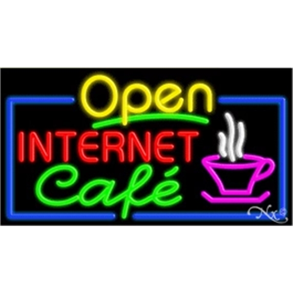 20" x 37" x 3" neon sign with open.... from ASI 30442 Above & Beyond Advertising Products / PromoAdLine