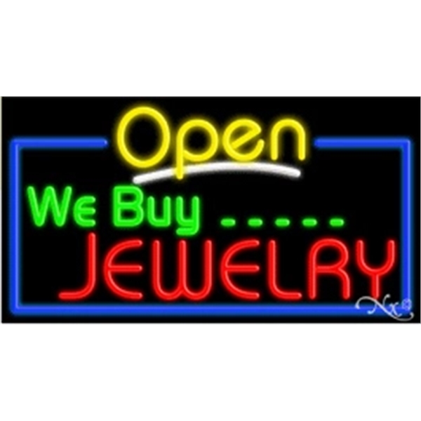 20" x 37" x 3" neon sign with open.... from ASI 30442 Above & Beyond Advertising Products / PromoAdLine
