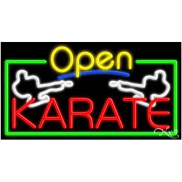 20" x 37" x 3" neon sign with open.... from ASI 30442 Above & Beyond Advertising Products / PromoAdLine