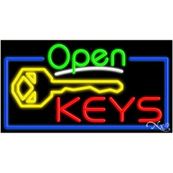 20" x 37" x 3" neon sign with open.... from ASI 30442 Above & Beyond Advertising Products / PromoAdLine