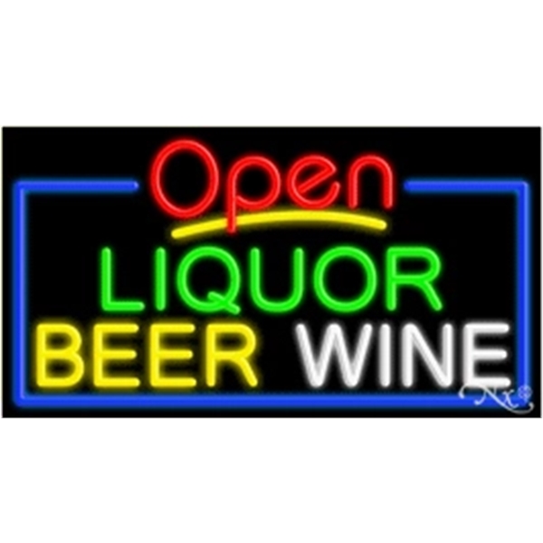 20" x 37" x 3" neon sign with open.... from ASI 30442 Above & Beyond Advertising Products / PromoAdLine