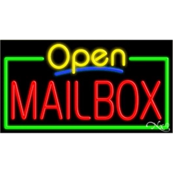 20" x 37" x 3" neon sign with open.... from ASI 30442 Above & Beyond Advertising Products / PromoAdLine