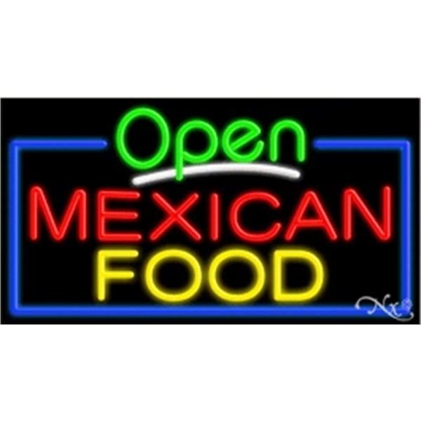 20" x 37" x 3" neon sign with open.... from ASI 30442 Above & Beyond Advertising Products / PromoAdLine