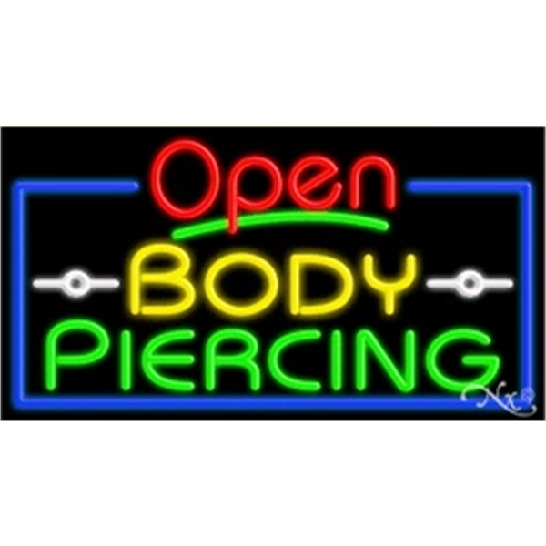 20" x 37" x 3" neon sign with open.... from ASI 30442 Above & Beyond Advertising Products / PromoAdLine
