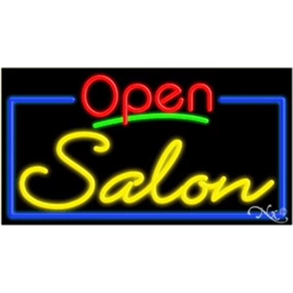 20" x 37" x 3" neon sign with open.... from ASI 30442 Above & Beyond Advertising Products / PromoAdLine
