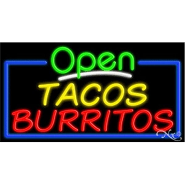 20" x 37" x 3" neon sign with open.... from ASI 30442 Above & Beyond Advertising Products / PromoAdLine