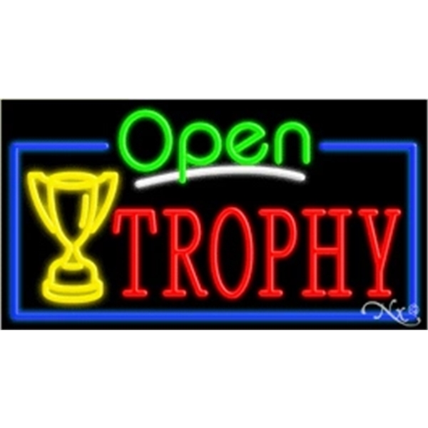 20" x 37" x 3" neon sign with open.... from ASI 30442 Above & Beyond Advertising Products / PromoAdLine