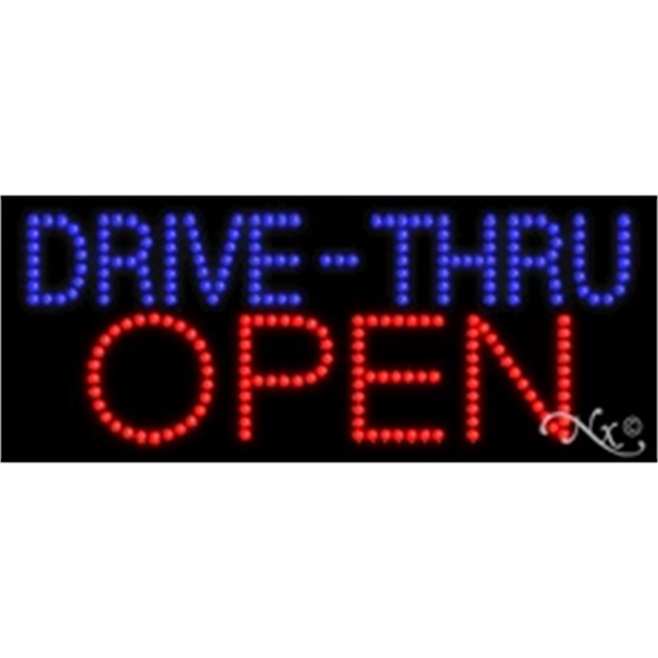 11" x 27" x 1" Drive-Thru Open LED sign with high... from ASI 30442 Above & Beyond Advertising Products / PromoAdLine