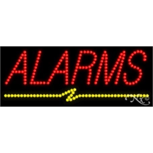 11" x 27" x 1" Alarms LED sign with high visibility,... from ASI 30442 Above & Beyond Advertising Products / PromoAdLine