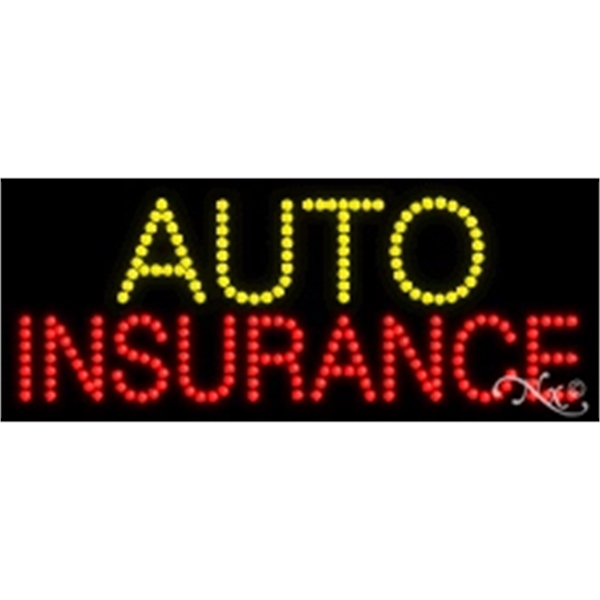 11" x 27" x 1" Auto Insurance LED sign with high... from ASI 30442 Above & Beyond Advertising Products / PromoAdLine