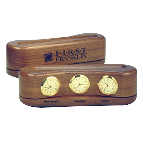 Time Zone Desk Clock... from ASI 88156 Solid Dimensions Inc / Solid Dimensions Line