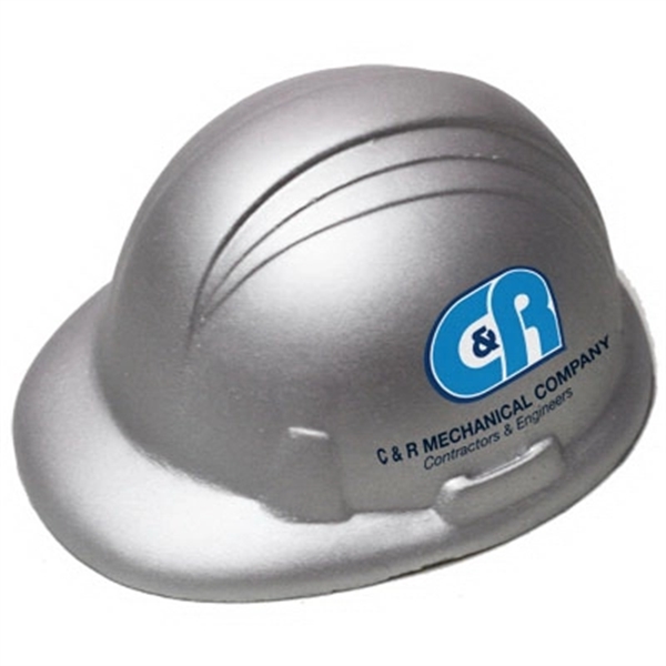 Stress Reliever in shape of Silver colored Hard Hat.... from ASI 74779 O & S Supply Company LLC / O & S Supply Company