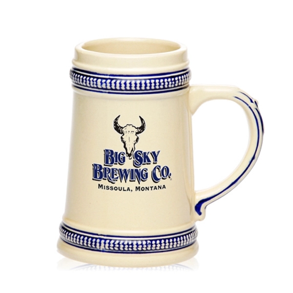 18.5 oz. blue deco ceramic beer stein.... from ASI 39552 BEL Promo