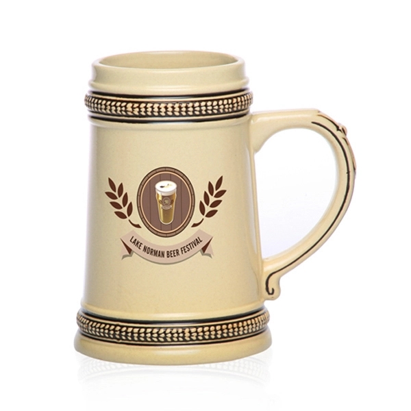18.5 oz. brown deco ceramic beer stein.... from ASI 39552 BEL Promo