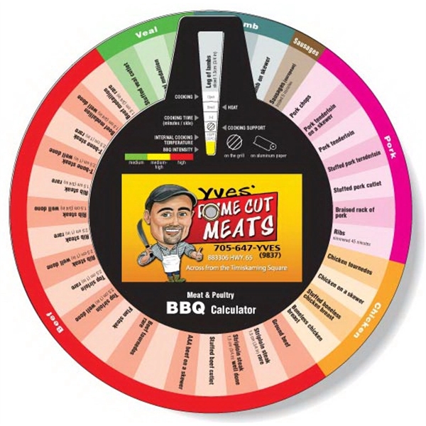 3 Wheel Barbecue Cooking Calculator/Guide, English Model. Digitally printed in high... from ASI 87400 ArtechPro