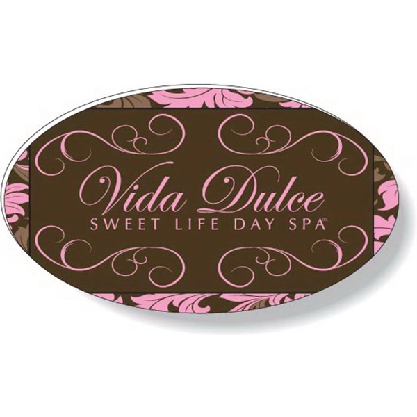 Oval shaped plastic magnetic badge with magnetic clip attached. Full color... from ASI 87400 ArtechPro / Artech & IS